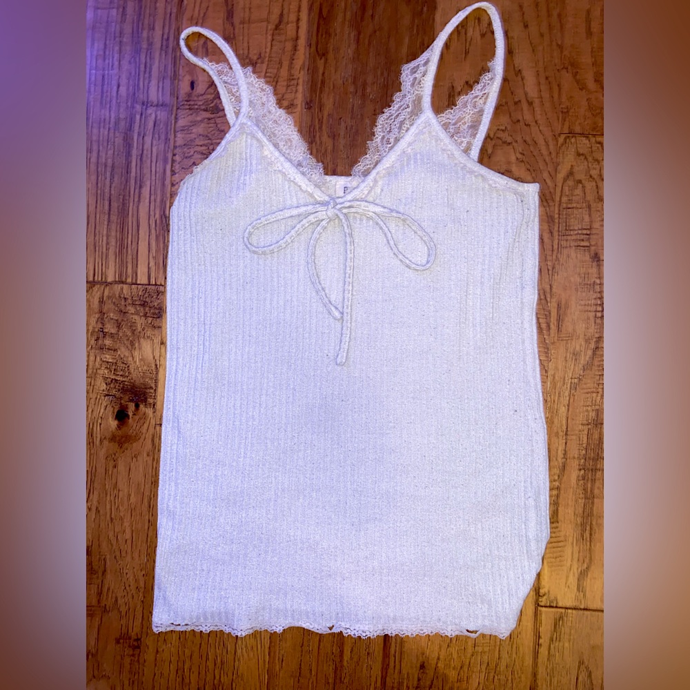 White tank top with lace detailing